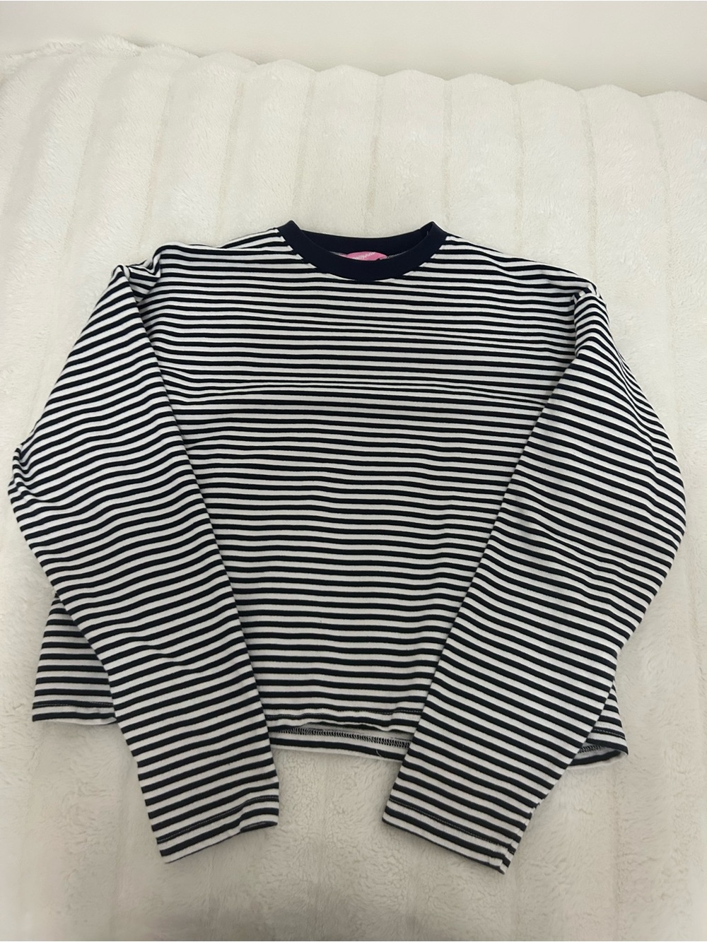 Edikted Black & White Striped Long Sleeve Tee